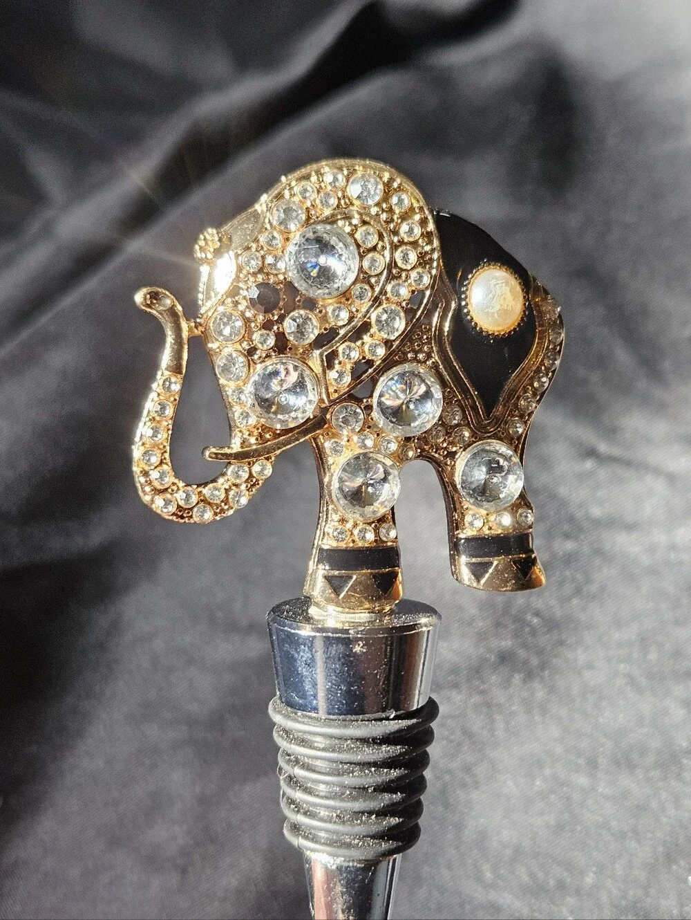 3 Bottle Stoppers- Elephant, Swan, And Guy